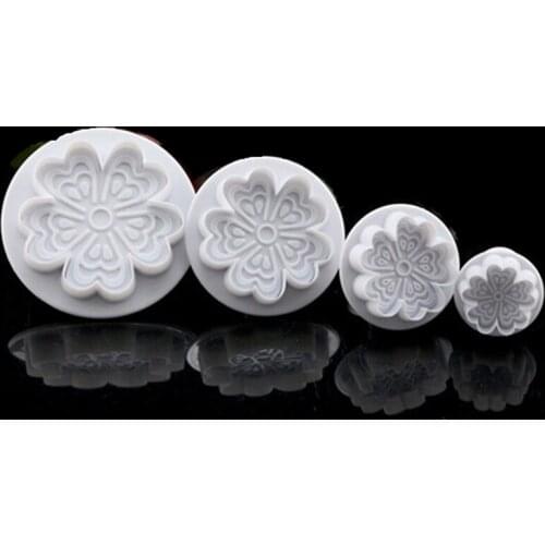 Hot Sale 4PCS/Lot Love Heart Cake Cutter Big Size Spring Plunger Cake Stamps Mold Kitchen DIY Cake Decorative Tool Cookie Molds