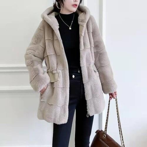 MISEEDER Fur Coats With A Hood