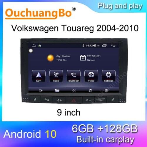 Ouchuangbo radio GPS multimedia for 9inch VW Volkswagen Touareg 2004-2010 Android 10 stereo GPS navigation 6+128GB