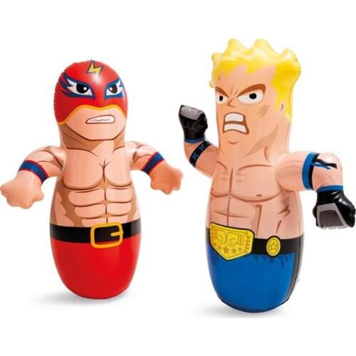 Inflatable Tumbler Toy Childrens Bottom Water Filled Boxing Toy Portable Decompression Toy for Indoor Outdoor LBV