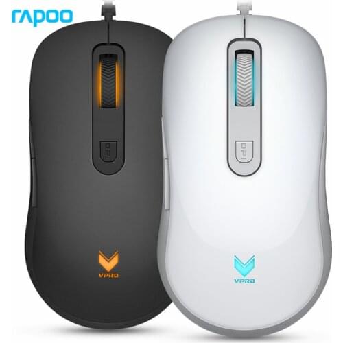 New Rapoo V16 Programmable Gaming Mouse 2000DPI 6 Buttons Backlit USB Wired Optical Mouse Gamer for PC Computer Laptop