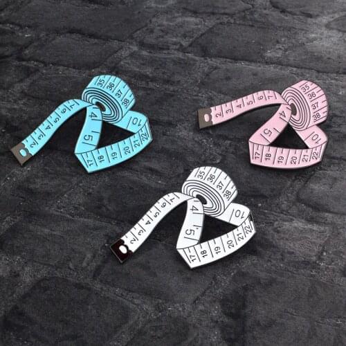 New Creative Brooches personality Design tape measure Enamel pin jewelry Button Badge t-shirt Collar Needle bag hat accessories