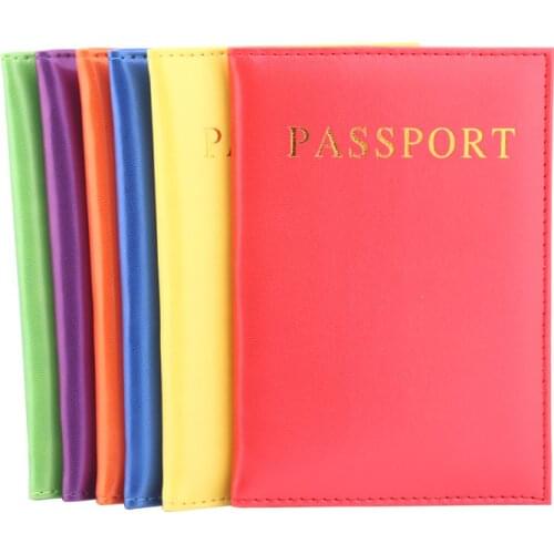 1Pc Simple Women Men Passport Cover Travel Wallet Pu Leather Covers for Passports Travel Organizer Wallet Passport Protector