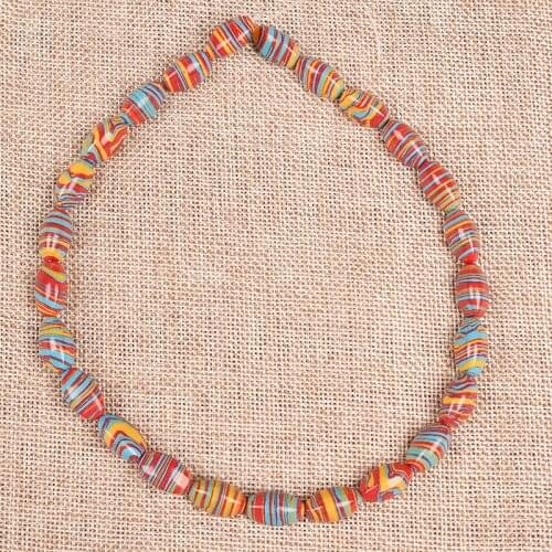Lovely type The oval Semiprecious With a The powder powder color Syn-thetic red -striped Turquoise Loose beads
