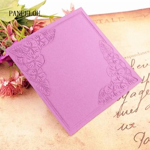 PANFELOU 15x15cm Flowers sealin Embossing folders Plastic For Scrapbooking DIY Template Fondant Cake Photo Album Card Making
