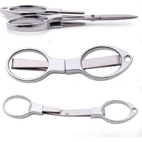 Plastic Handle 8 Word Scissors Scissors Glasses Scissors Stainless Steel Folding Glass Shaped Gold Small Sharp Practical
