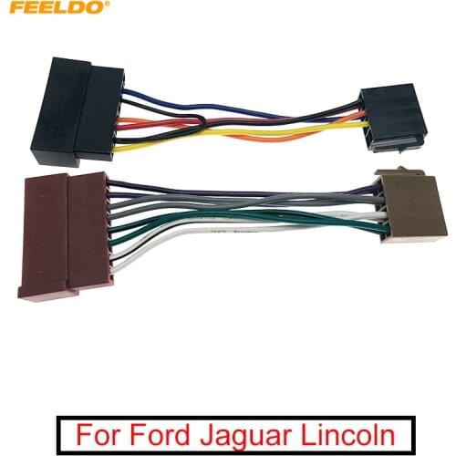 FEELDO Car Audio Radio ISO Wiring Harness Adapter for Ford 85-05 Jaguar Lincoln Mercury ISO Standard Connector Wire
