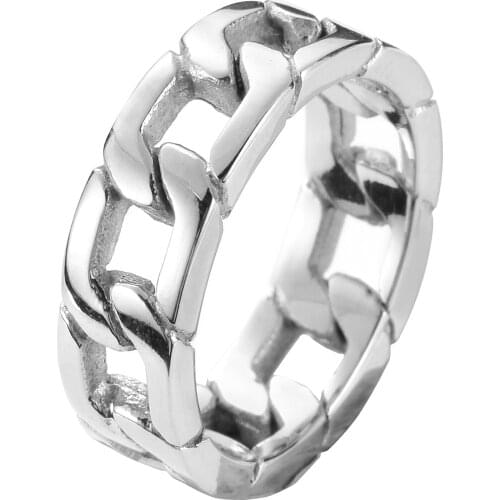 Drop Ship 7-12 Classic Tire Fashion 316L Stainless Steel Party Chain Ring