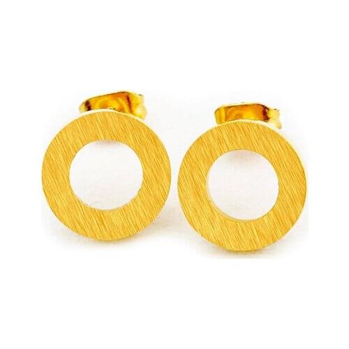 Minimalism Rose Gold Circle Earings Fashion Jewelry For Women Stainless Steel Minimalism Modern Round Nut Ear Studs 2017 Brinco