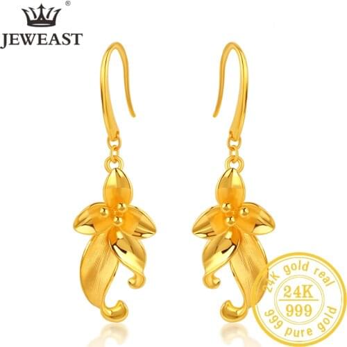 JJJ 24K Pure Gold Earring Real AU 999 Solid Gold Earrings Nice Good Hollow Tassel Upscale Trendy Fine Jewelry Hot Sell New 2020