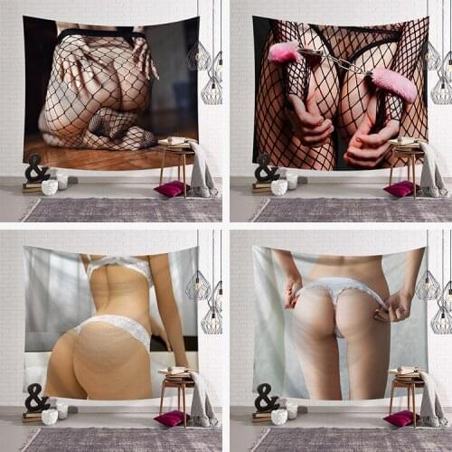 Nordic background mural sexy buttocks woman stockings tapestry wall hangings home decor wall cloth window tapestry