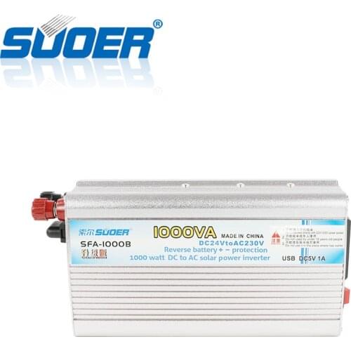 Suoer【 modified Sine Wave Inverter 】 modified Sine Wave Solar DC AC 24V 220V 1000W Off Grid Inverter (SFA-1000B