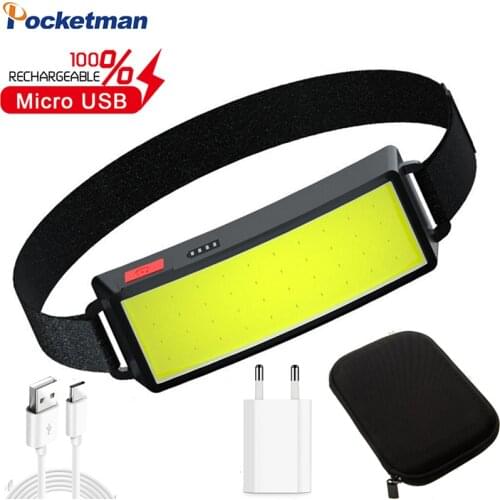 80000LM COB LED Headlamp Built-in Battery Headlight USB Rechargeable Head Lamp Portable Waterproof Head Front Light Head Torch