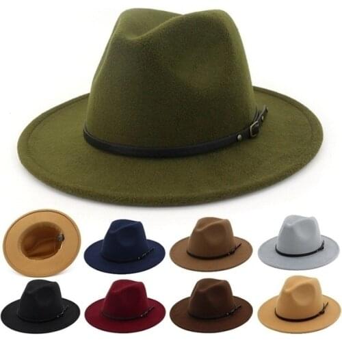 Men / Women Vintage Wide Brim Hat Church Party Ladies Felt Jazz Cap cowboy party hat