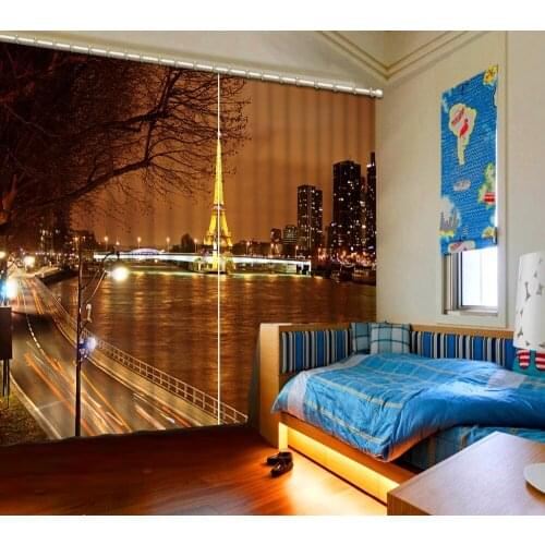 Living Room Curtains City night scene 3D Curtains Used for Bedroom Kitchen European style Window Beautiful decoration