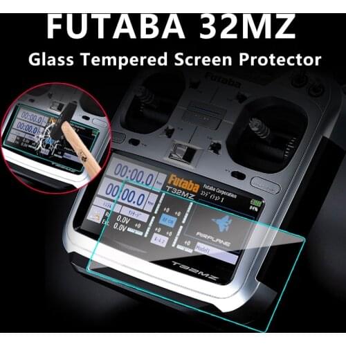 2PCS FUTABA 32MZ T32MZ Screen Protector Radius Glass Tempered Radio Remote Control Controller RC Cart Transmitter Case