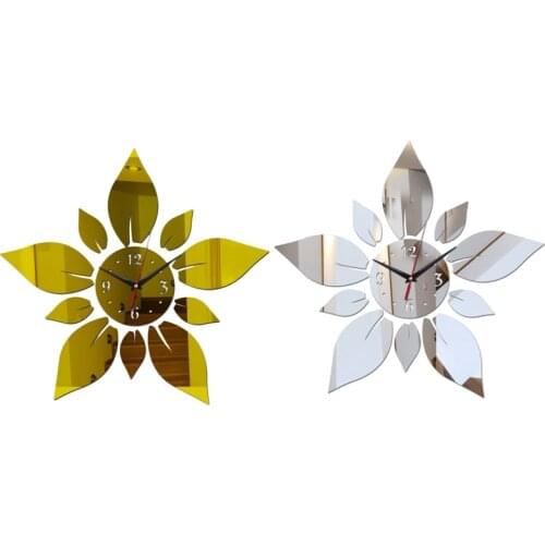 Mirror Acrylic Material Single Face Wall Stickers Modern Style Wall Quartz Clocks Home Decor Wall Watches