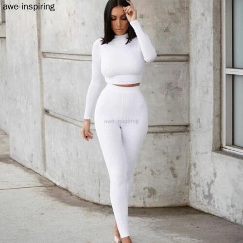 Women Sport Fitness Plus Size Sets Outfits Long Sleeve Crop Tops Tshirt Leggings Pants Sexy Bodycon Tracksuit