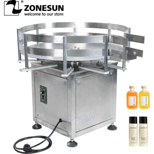 ZONESUN Desktop Automatic Rotary Round Plastic Bottle Jar Collecting Packaging Sorting Turntable Machine for Production Line