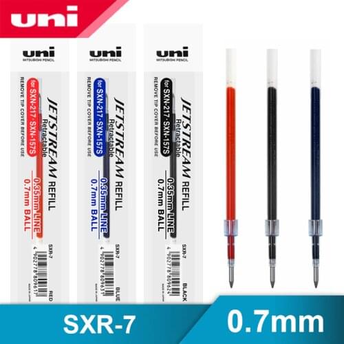 12 Pcs/Lot Mitsubishi Uni SXR-7 Jetstream Series Smooth Ballpoint Pen Refill 0.7mm For SXN-1000/SXN-157S/SXN-189DS Gel Pens