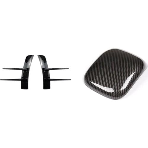 3 Pcs Car Accessories: 2 Pcs Car Front Bumper Spoiler Flank Wind Knife & 1 Pcs Car Center Console Armrest Trim Cover