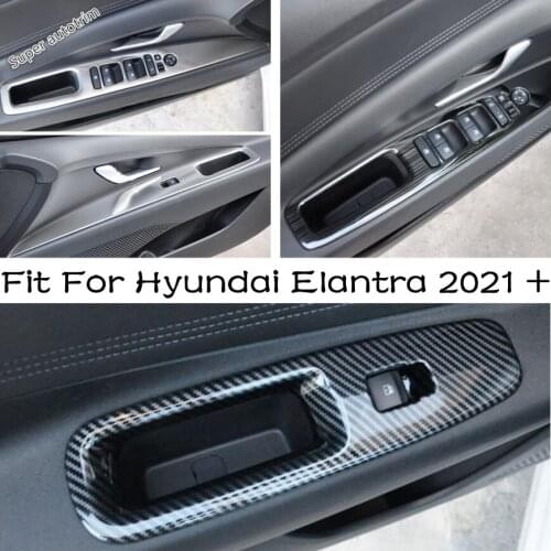 Auto Accessory Inner Door Armrest Window Glass Lift Switch Button Panel Trim Cover 4PCS Interior Fit For Hyundai Elantra 2021