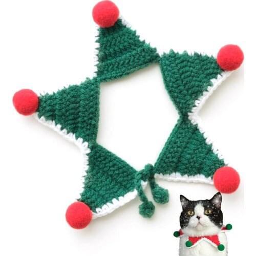 Dorakitten 1pc Christmas Pet Collar Knitted Decor Soft Puppy Collar Cat Collar Dog Bib Pet Supplies Pet Clothing Accessories