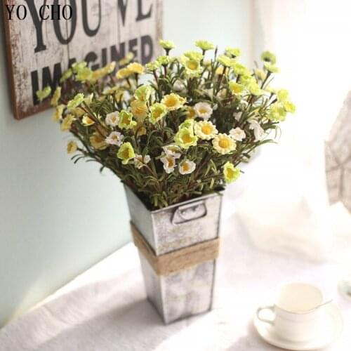 YO CHO Artificial Flowers Wedding Decoration chrysanthemum bouquet silk sunflower Photo props Home New 8 heads chrysanthemum