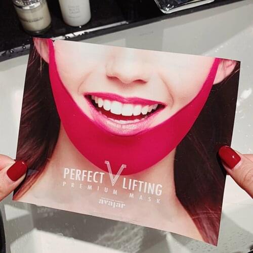 Korean Cosmetic Avajar Perfect V Lifting Premium Mask 1pcs V-Shape Jawline Mask Face Firming Lift Up Jawline Management Effect