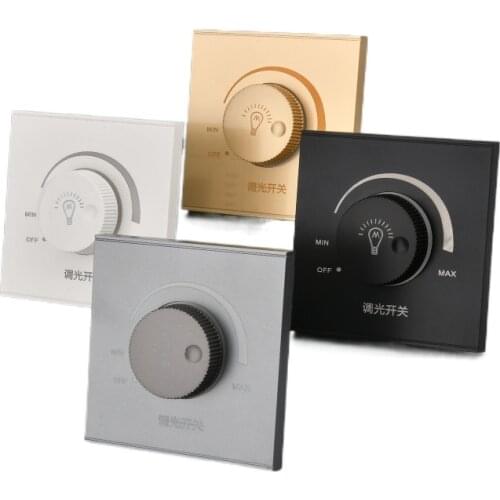 DepoGuye Wall-mounted LED dimmer on/off switch, dimming 15-300W, AC 220V-250V rotary dimmer switch, For dimmable LED lamps