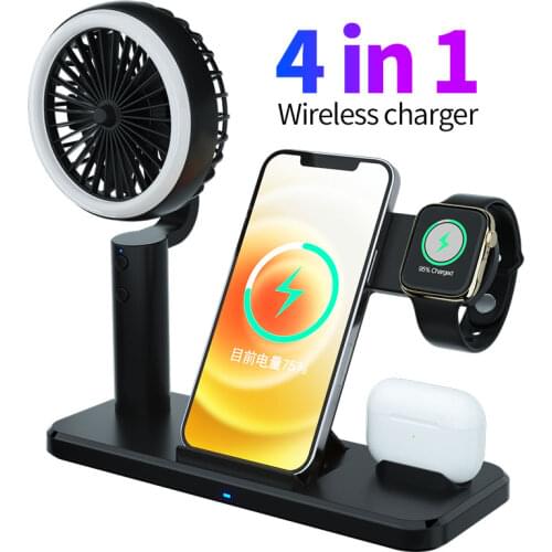 New Qi Fast Wireless Charger Stand For iPhone 11 Pro 12 Samsung S9 Wireless Charger Dock Station For Apple Watch 6 5 Airpods Pro