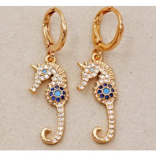 New Trendy Dangle Drop Gold Plated Earrings For Women Girls Animal Earring Fashion Jewelry Accessories Party Wedding G