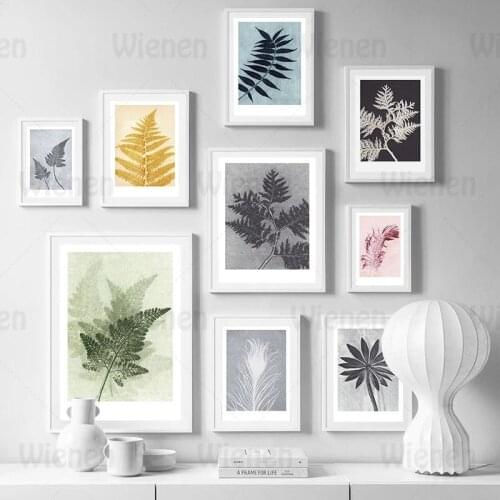 Nordic Poster Colorful Leaves Canvas Painting Fresh Plant Wall Art Print Decorative Painting for Living Room Bedroom Home Mural