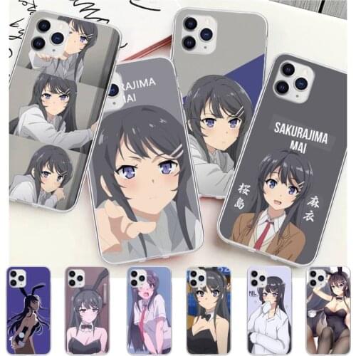 Sakurajima Mai Anime Transparent Mobile Phone Case For Samsung Galaxy A51 A71 S20 S10e S8 S7 S9 S10 Plus Clear Cover