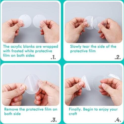 Q39C Keychain Blanks Acrylic Ornament Blanks with Hole for Valentines Day Ornament Gift Engraving Painting DIY Keychain