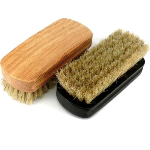 Boot Brush Cleaner Shine Shoe Pig Bristles Brush With Wood Handle Household Cleaning Tools & Accessories Cleaning Brushes Random