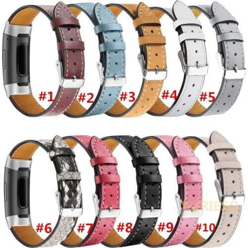 Replacement For Fitbit Charge 3 Charge3 Bands Leather Straps Band Interchangeable Smart Fitness Watch Band With Stainless Frame