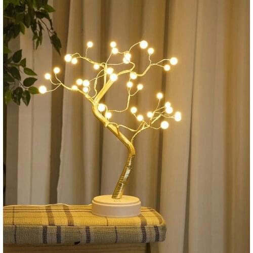 LED Night Light Mini Christmas Tree Copper Wire Garland Lamp Home Kids Bedroom Decor Fairy Lights Luminary Holiday lighting