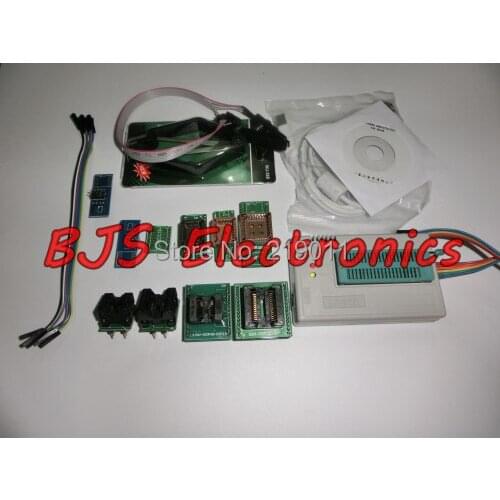 TL866II PLUS USB Universal Minipro Programmer EEPROM FLASH 8051 AVR MCU GAL PIC SPI 9PCS adapters+Test clip+25 SPI Flash adapter