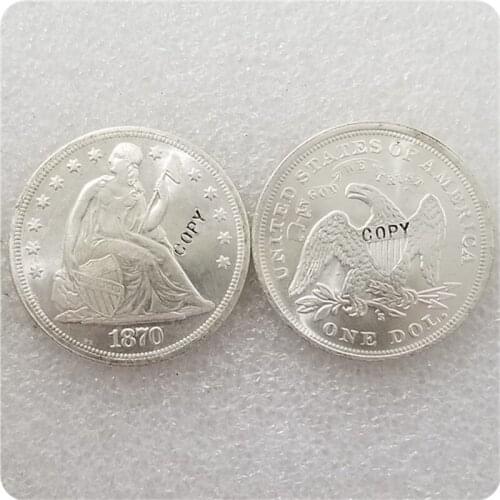UNC silver USA 1870-1873 "Seated Liberty" 1 Dollar copy coins medal-replica coins collectibles
