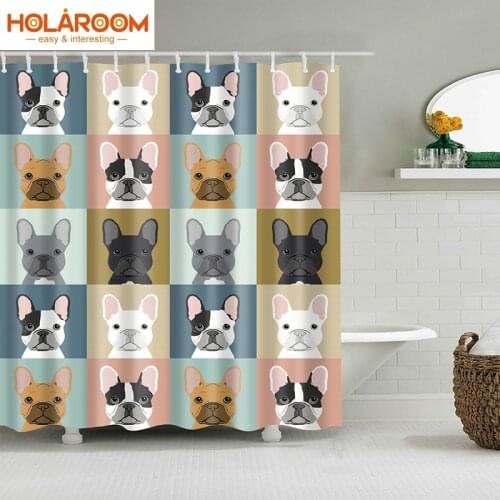 3D Printing Cartoon Bulldog Bath Screens Bathroom Shower Curtains Unicorn Curtain Shower Curtain Bath Gift Farmhouse Home Decor