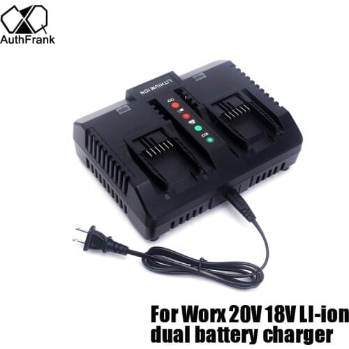 For Worx 18V 20V Li-ion Battery Charger dual charger WA3520 WA3525 WA3578 WA3575 WA3742 Fast Charge