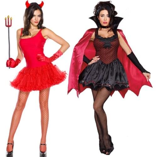 Lady Carnival Halloween Sexy Demonic Vampire Costume Day Of The Dead Vintage Gothic Tutu Playsuit Cosplay Fancy Party Dress