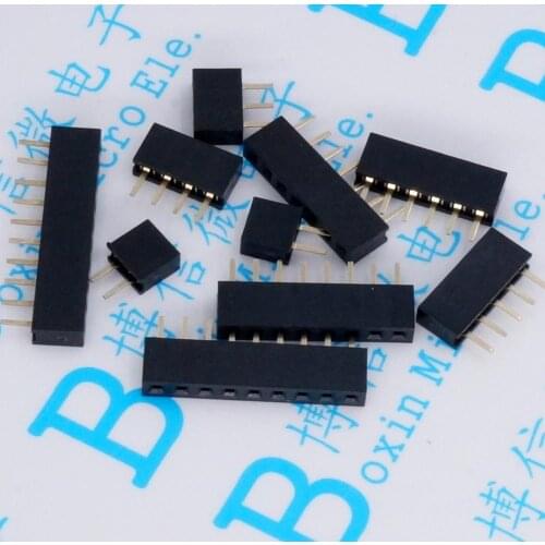 10Pcs/lot 2.0mm Pitch 2P-10/12/13/14/15/18/40 Pin Female Single Row Straight Header Strip Connector Gold plated high quality