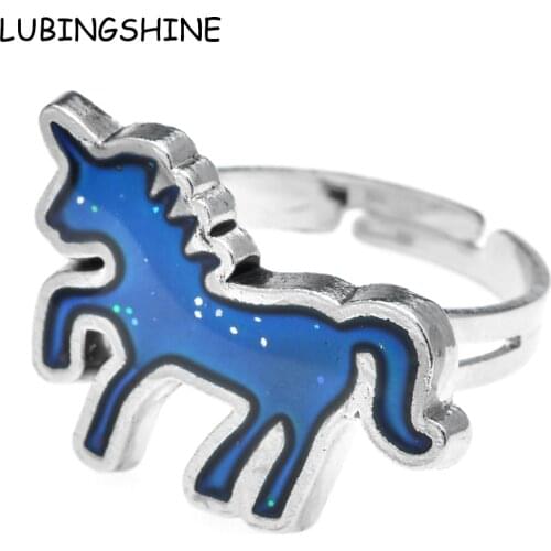 100pcs/lot Women Elephant Turtle Unicorn Mood Rings Temperature Change Colorful Color Emotion Feeling Adjustable Ring Jewelry