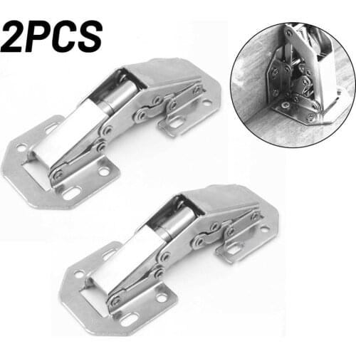 2pcs 4 Inch 90 Degree Easy Mount Kitchen Cabinet Concealed Angular Door Hinge