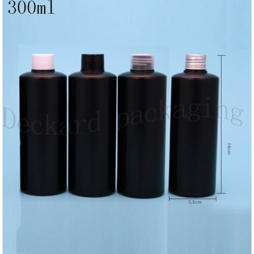 20pcs 300ml PE Cosmetic Bottles of Black,Used in Shampoo,Shower Gel,PE Grooming Products Packaging Bottles With Screw Cap