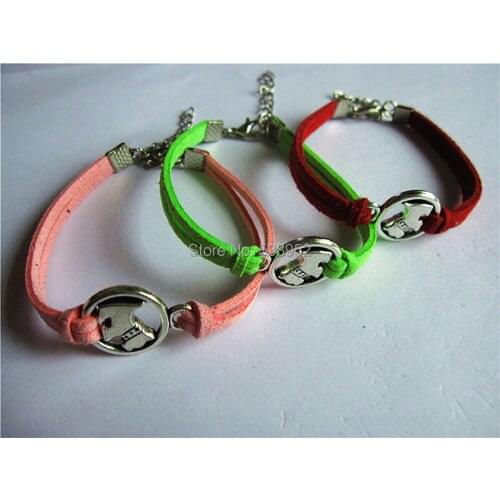 20cs/lot(mix 11 color) dog tree Elephant sister musical note Anchor rudder infinite Hippocampal Animal Series bracelet whosale