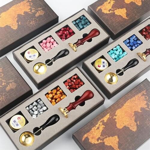 2021 Wax Seal Set Letters A-Z Detachable Stamp Spoon Set Wax Seal Stamp Wedding Packaging Gifts Postcard Wax Stamp Set