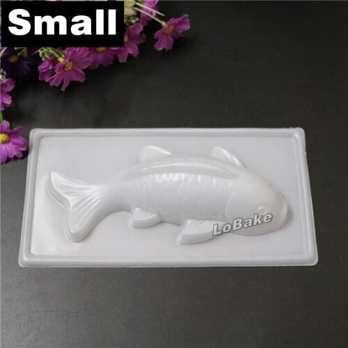 5pcs/lot) Small Size cyprinoid fish Shape Semi-transparent PP Plastic Moon cake pudding Chocolate Candy Mold for home diy bake